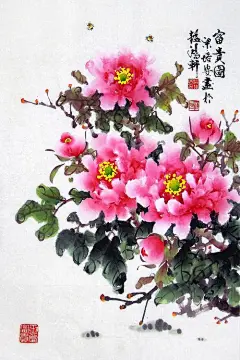 牡丹花国画_百度图片搜索