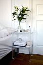 Lucite side table.: 