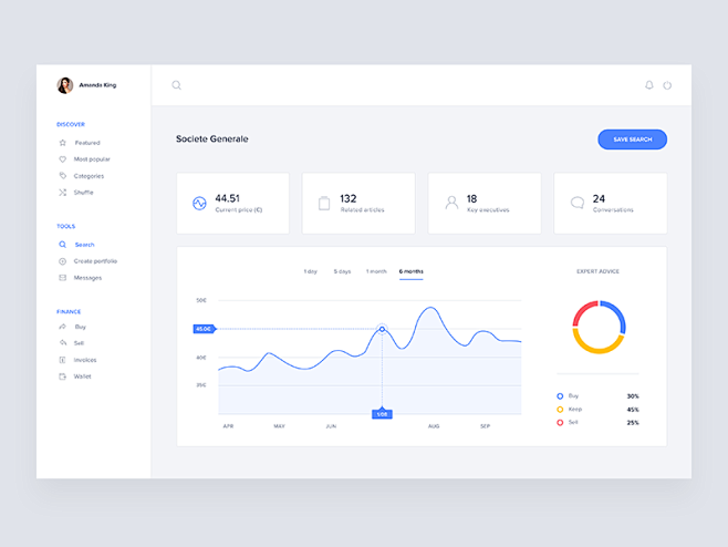 Stock value screen
