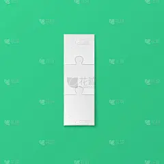 纸拼图片垂直空白场，真实矢量插图孤立。