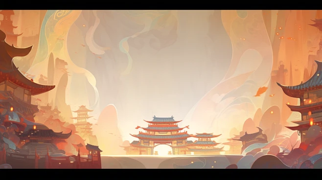 AI生成唐风背景-花瓣网