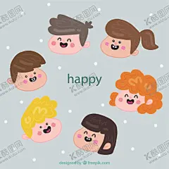 笑脸儿童头像 【酷图网】男孩,女孩,笑脸,孩子,儿童,eps,ai,矢量,高清图片,素材