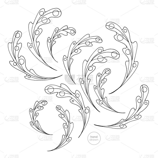 橡树叶,绘画插图,叶子,矢量,动物手,书...