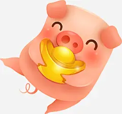 C4D手捧金元宝猪形象装饰图案ai免抠素材_新图网 https://ixintu.com 手捧金元宝猪 C4D卡通猪 新年 猪年 卡通猪 插画装饰