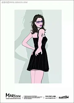 双手叉腰的手绘外国美女eps|卡通美女|卡通人物|卡通人物图片|漫画人物|人物素材|人物图片|矢量美女|矢量人物|手绘|手绘画|手绘美女|鼠绘|外国美女