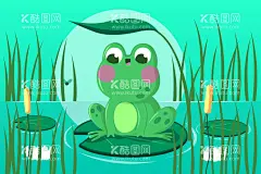 青蛙   - 源文件下载【酷图网】青蛙,田鸡,动物,卡通画,手绘