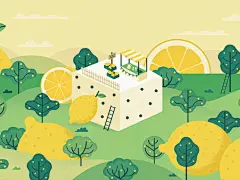 #啊！设计# 茶π柚子绿茶的插画包装设计师Owen Davey为某品牌棉花糖设计了7种口味插画看完疯狂想吃甜食了~ ​​​​