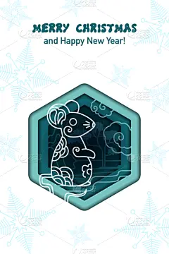 新年前夕,中国,背景,圣诞节,矢量,鼠,地形,贺卡,一月,云