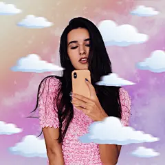 Fashionable Woman Selfie Photos Instagram Post
