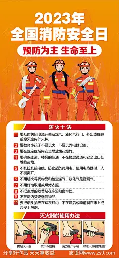 2023年消防安全日海报-源文件-志设网-zs9.com