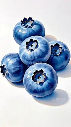 蓝莓  水果    手绘