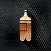 gold bottle water icon isolated on black