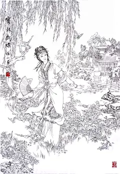 著名国画家、连环画家——项维仁和他的工笔重彩仕女画