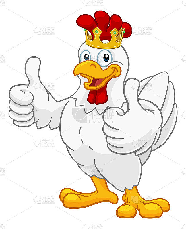 国王鸡公鸡公鸡鸟皇冠卡通