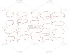 对话气泡框,动物手,云,模板,证章,乱画,绘制,沟通,交流,讨论