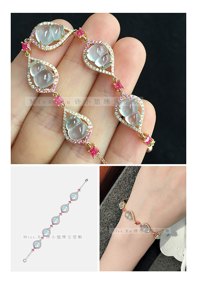 许小姐珠宝玉翡翠吊坠项链天然高端冰种a货...