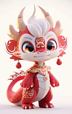 可爱卡通龙宝宝元素素材图AI图