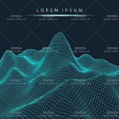 e234|矢量EPS立体3D山脉波浪透视抽象海报背景纹理美工设计素材-淘宝网
