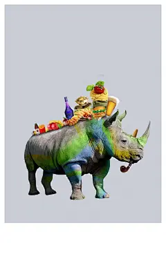 公益广告海报背景psd背景图_新图网 https://ixintu.com 保护 公益 动物 广告 犀牛 彩色 自然 海报 背景