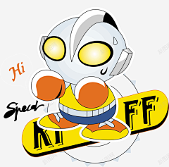 玩滑板的奥特曼 元素 免抠png 设计图片 免费下载 页面网页 平面电商