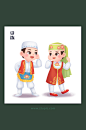 民族团结中华少数民族文化回族插画设计