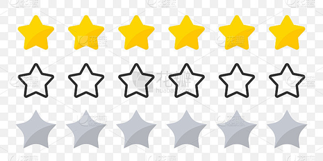 星星图标。星评级图标。明星图标的概念。平的和线性的星星在透明的背景。矢量图