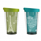 艾可思 新品创意亲吻双层杯密封防漏水杯 环保塑料随手杯子