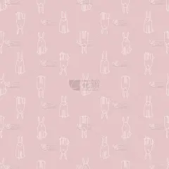 无缝图案与可爱的手绘兔子。创造性的幼稚的背景。适合儿童服装，织物，纺织品，婴儿室，包装。矢量插图儿童
