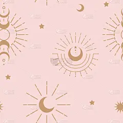 WebVector插图月相组。不同阶段的月光活动在复古雕刻风格。星座