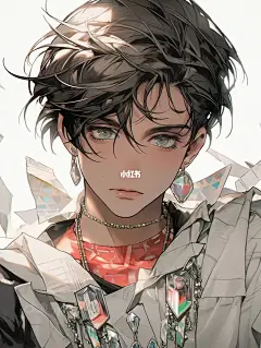 复古港风动漫男生头像|壁纸|闪闪钻石