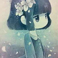 感觉清灵的手绘动漫女生个性头像_QQ个性头像