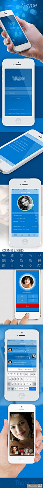 Skype iPhone App界面设计品牌塑造 全新完美升级版ui界面设计作品欣赏，洋气创意设计
