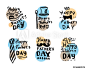 Fathers day emblems collection. Vector illustration