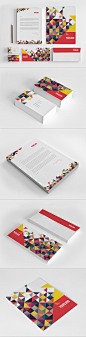 Colorful Triangles Stationery on Behance