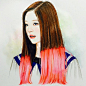彩铅明星人物画6