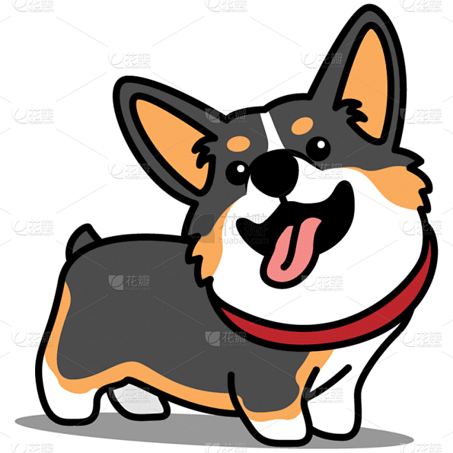 威尔士柯基犬,矢量,绘画插图,卡通,三色,可爱的,小狗,野生动物,泰国,橙色