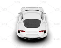 白色背景的白色跑车。3d渲染-说明