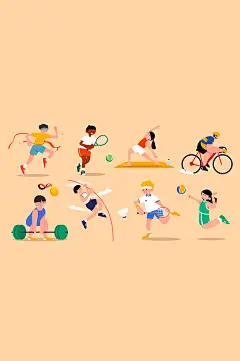 运动会奥运会体育运动矢量插画元素