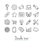 Hand drawn business icons collection Free Vector