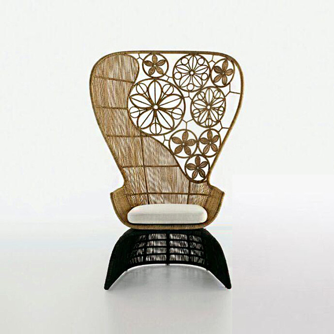 设计师家具藤椅茶几组合创意现代中式古典单...