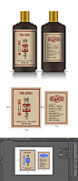 贵州茅台镇复古白酒瓶贴标签包装白酒标设计