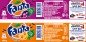 an orange and purple candy bar with the word fanta on it's side