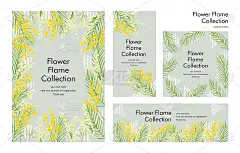 含羞草花架模板材料:手绘插图