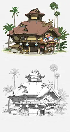 CGwall游戏原画网站_建筑设计，光感设计，设计原画，物件设计就技法成熟