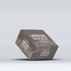 瓦楞纸箱快递食物纸盒包装外观展示效果VI智能贴图 PS样机 (16)