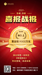 双十一红金喜报战报企业销售表彰手机海报