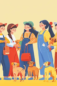 扁平化活力青年五四青年节人物插画
