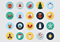 30 Flat Christmas Vector Icons