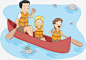 河流里的船高清素材 划船 孩子 河流 船 免抠png 设计图片 免费下载