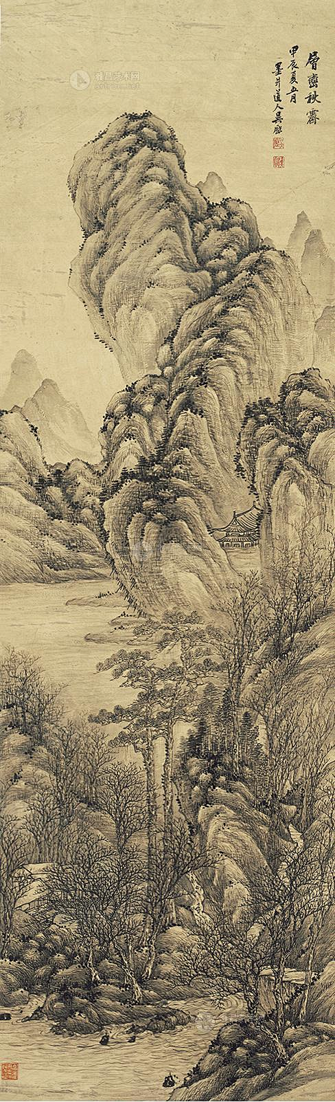 吴历——《层峦秋霁》【甲辰夏五月】山水 ...